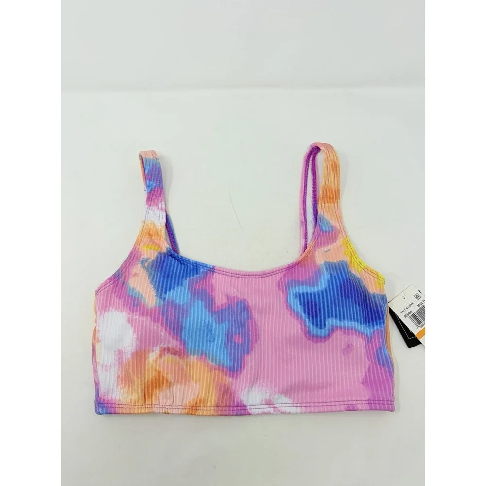 Salt + Cove Juniors Size Small Tie-Dyed Bralette Bikini Top in Multi Color 2068